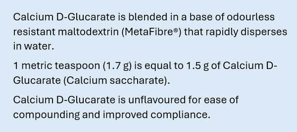 Metagenics Calcium D Glucarate Powder (Extemporaneous Compounding Nutrient) 204g